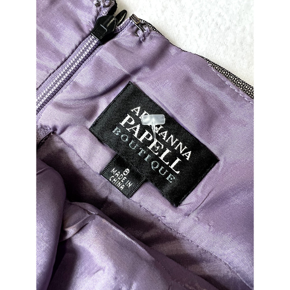 Adrianna Papell Size 8 Boutique Dress‎ Prom Purple black mesh whimsygoth y2k - Picture 6 of 13